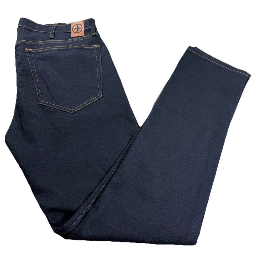 Aviator Jeans Mens 38 Blue Straight Fit Casual Preppy Logo Adult